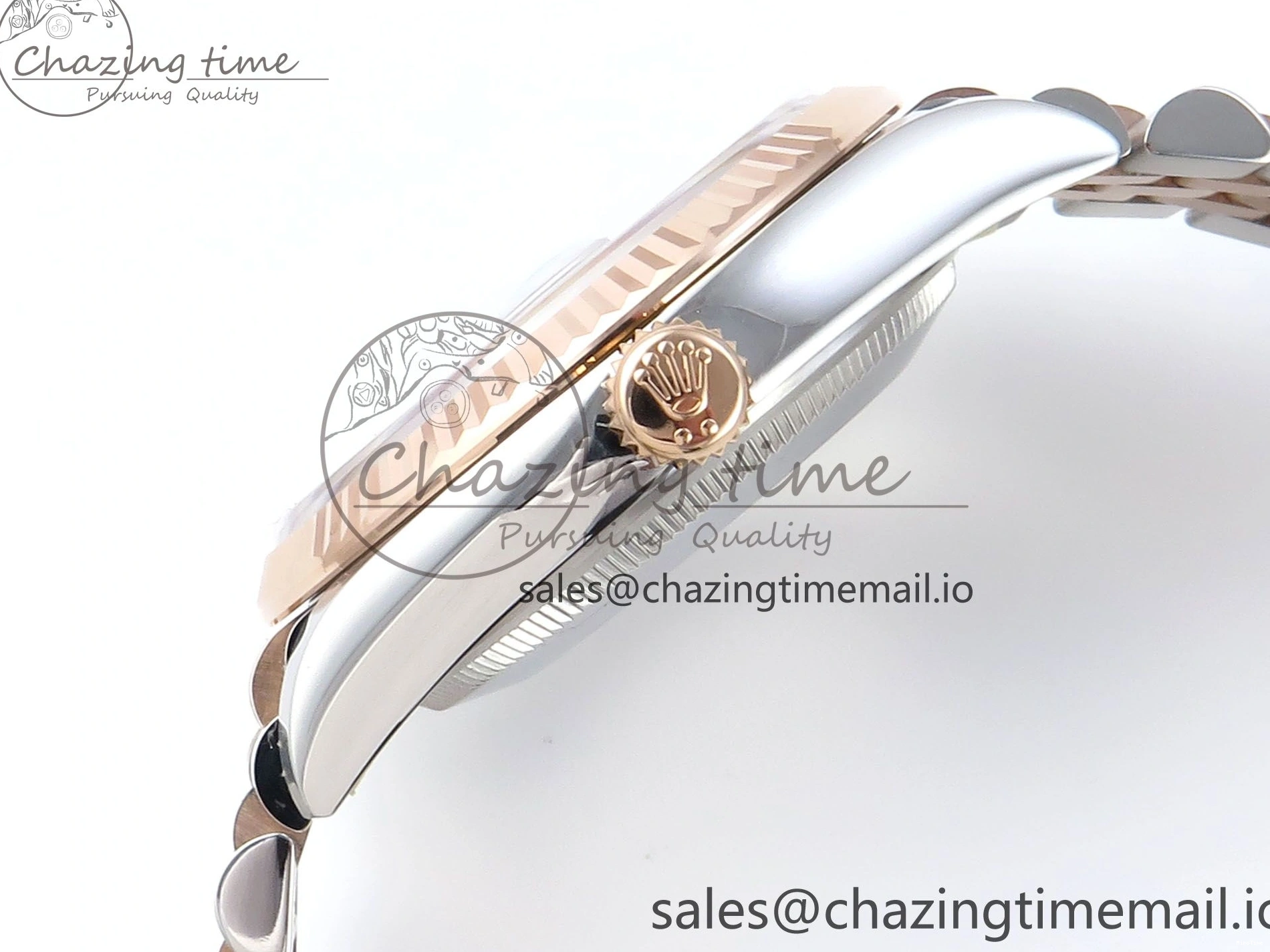 MiroTime 0408 DateJust 36 126231 EWEF Best Edition Silver Leaf Dial Stick Marker on SS RG Jubilee Bracelet A TopPick 596